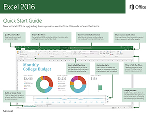 Excel 2016 Quick Start Guide