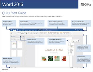 Word 2016 Quick Start Guide